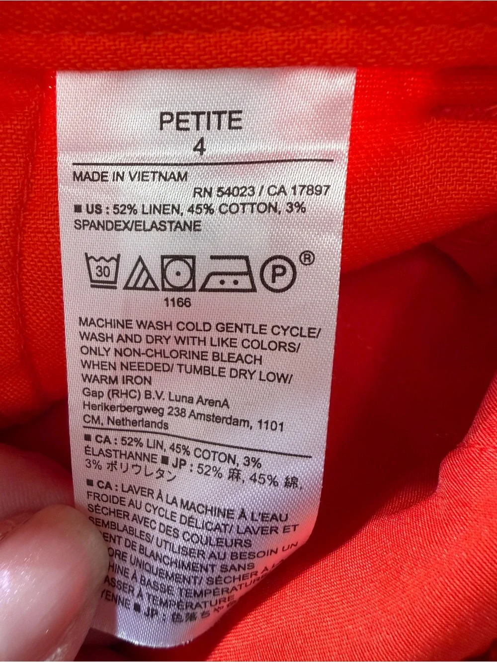Banana Republic Factory Trailblazing Orange High-Rise Wide-Leg Linen Pants 4P